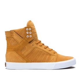 Supra Mens SKYTOP Desert/white High Top Shoes | CA-54703